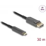 Aktīvais optiskais kabelis DELOCK USB-C uz DisplayPort 30 m (modelis 81609)