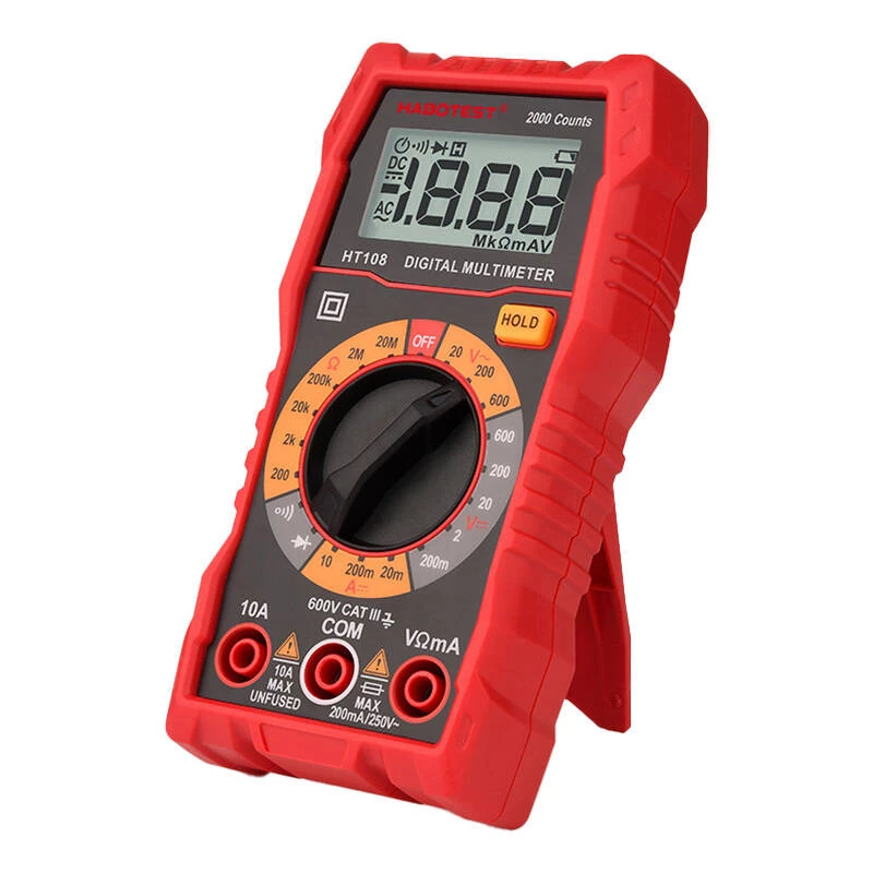Multimetrs Habotest HT108L — līdzstrāva līdz 600 V, maiņstrāva līdz 600 V, 10 A diapazons