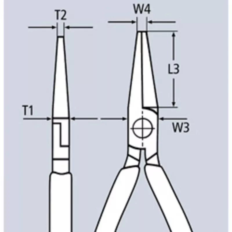 KNIPEX garās adatdeguna knaibles ar šķērsprofiliem