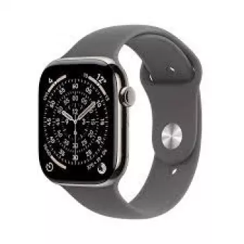 Apple Watch Series 11 GPS + Cellular 42 mm dabīgā titāna korpuss ar akmens pelēku sporta siksnu