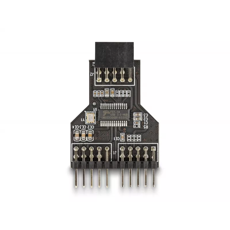 DeLOCK 60045 kabeļa savienotāju adapteris 9 kontaktu USB 2.0 2 x 9 kontaktu spraudnis Melns