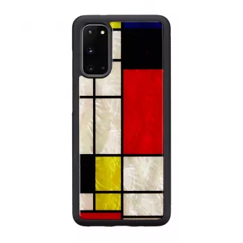 Aizsargājošs tālruņa maciņš iKins Samsung Galaxy S20, melns Mondrian dizains