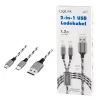 LogiLink CU0202 USB kabelis USB 2.0 1,2 m USB A USB C/Micro-USB A pelēks