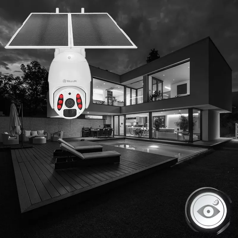 Novērošanas kamera Tellur Smart WiFi Solar Camera P&T 3MP 2K UltraHD