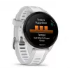 Viedpulkstenis GARMIN Forerunner 165 — GPS, AMOLED 1,2 collas, 4 GB, 5 ATM, 11 dienu akumulators, pelēks korpuss, balta siksniņa