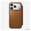 Atvāžamais tālruņa maciņš Nomad Modern Leather Folio iPhone 17 Pro, āda + alumīnijs, 6,3 collas (16 cm), iedegums, 3 karšu kabatas