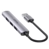 Unitek H1208A USB-A sadalītājs, 4 porti (1x USB-A 5 Gbps, 3x USB-A 2.0), alumīnijs, sudraba