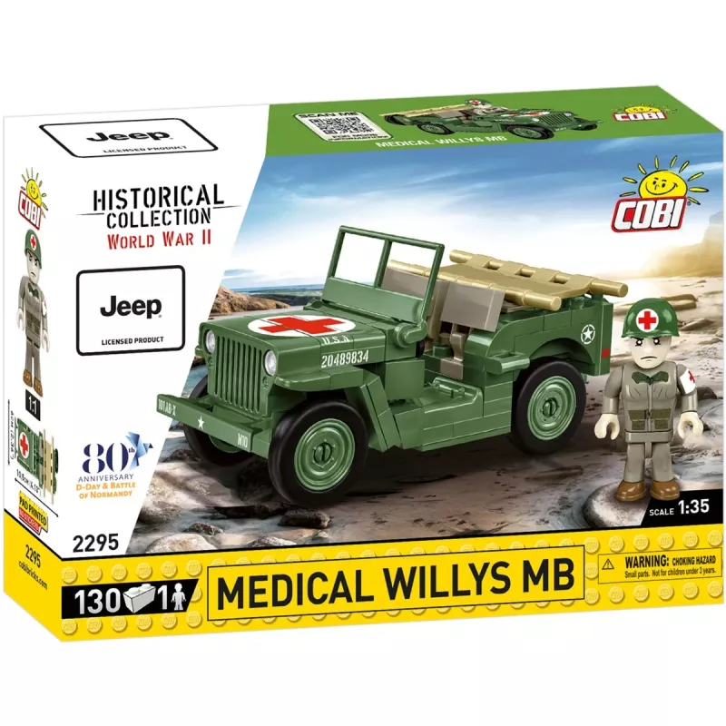 Būvbloki COBI Medical Willys MB 130 gabali 6 gadi