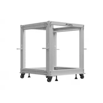 19 collu atvērtais statīvs LANBERG 12U, regulējams dziļums 600–1100 mm, pelēks