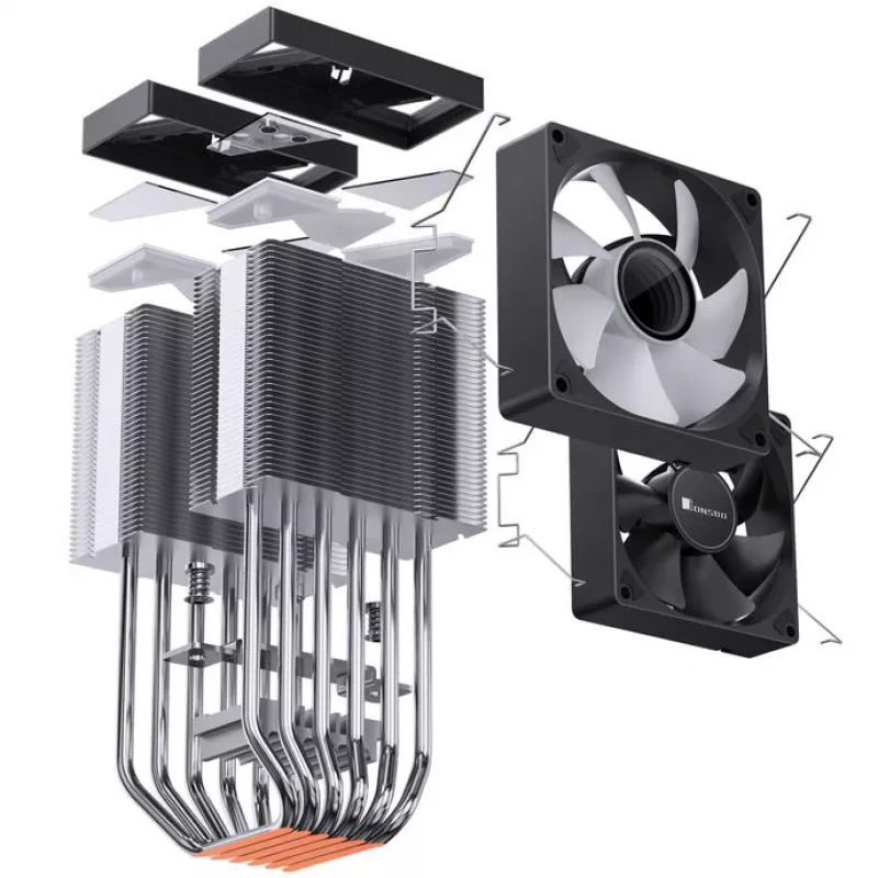 CPU dzesētājs Jonsbo CR-1400 DV2 ar 120 mm ventilatoru, melns