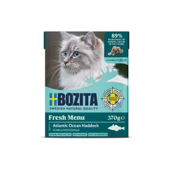 BOZITA Fresh Menu pikša želejā - mitrā kaķu barība - 370g