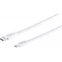 USB kabelis S/CONN 13-31186 1,8 m USB A uz USB C 5 Gbit/s Balts