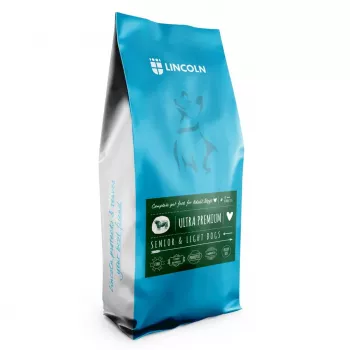 Sausā suņu barība Lincoln Ultra Premium Senior ar liellopu gaļu un rīsiem 12 kg — formula senioriem, 22% olbaltumvielu, 13% tauku