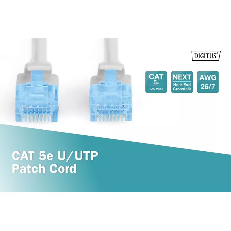 Digitus DK-1512-150 RJ45 tīkla kabelis CAT 5e U/UTP pelēks 15m
