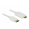 Video kabeļa adapteris DeLOCK 83817 1m DisplayPort HDMI Balts