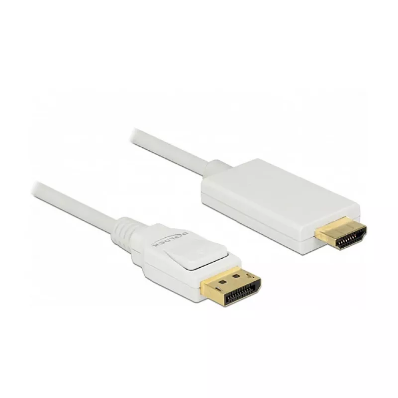 Video kabeļa adapteris DeLOCK 83817 1m DisplayPort HDMI Balts