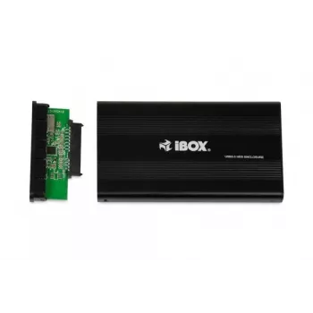 HDD korpuss IBOX HD-02 melns 2,5 collu SATA diskdziņiem, USB 3.2 Gen 1 (Type-A), viens nodalījums, metāla