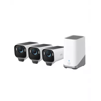 Eufy Cam S3 Pro 3 kameru komplekts melns+balts 1