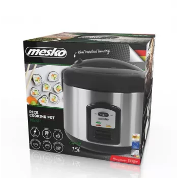Rīsu plīts Mesko MS 6411, melna, nerūsējošais tērauds, 1000 W