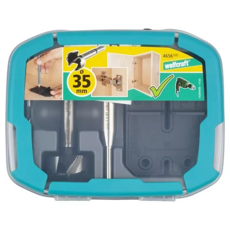 Eņģu urbju komplekts wolfcraft GmbH 4656000 3 gab. piemērots kokam