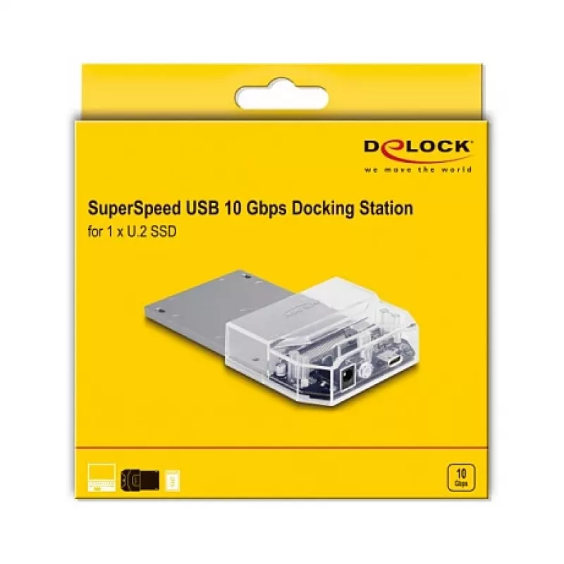 DeLOCK USB Type-C dokstacija 1 x U.2 SSD melna