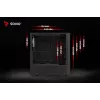 PC korpuss SAVIO Noctis Flow RGB — Cube, ATX/Mini-ITX, 3x 120 mm priekšējie ventilatori, rūdīta stikla sānu panelis, max GPU 35 cm