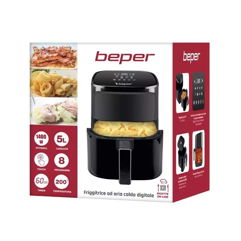 Karstā gaisa fritieris Beper P101FRI051 5 L 1400 W Melns