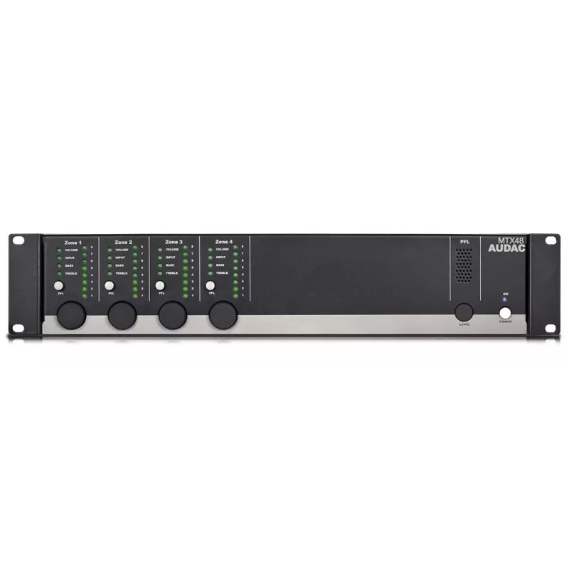 AUDAC MTX48 audio pastiprinātājs mājai Melns 80 dB SNR 20-20000 Hz