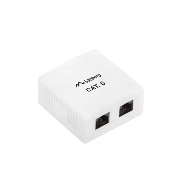 LANBERG Outlet Box RJ-45 Cat6 OU6-0002-W balta, 2 ligzdas, 30×54×57 mm