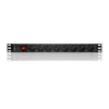 Qoltec 53996 Strāvas sadalītājs RACK 19 | 1U | 16A | PDU | 8xFRENCH | 2m