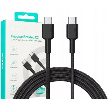 USB-C kabelis Aukey CB-CD45 0,9 m — USB Type-C uz USB-A, Quick Charge atbalsts