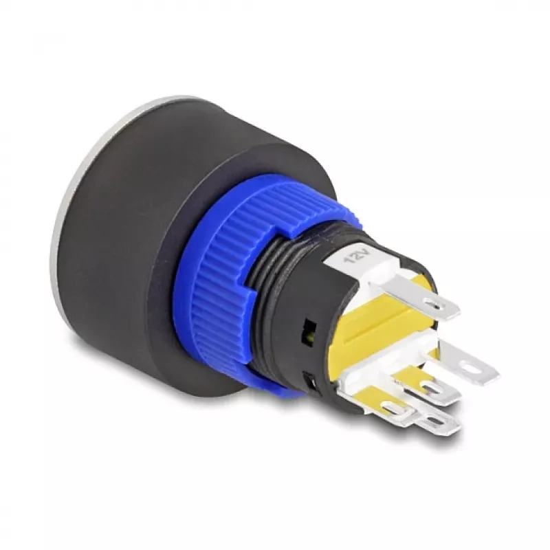 Spiedpogu slēdzis DeLOCK 22050 Melns Zils Sudrabains Dzeltens 230V 3A