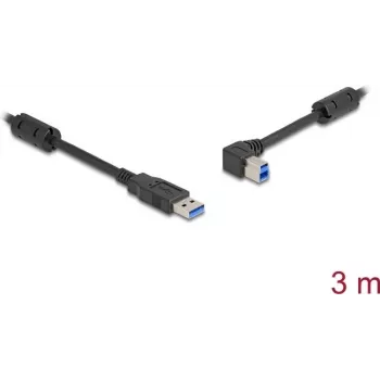 DeLOCK USB kabelis Type-A vīrišķais uz Type-B vīrišķais 90° pa kreisi leņķots 3 m