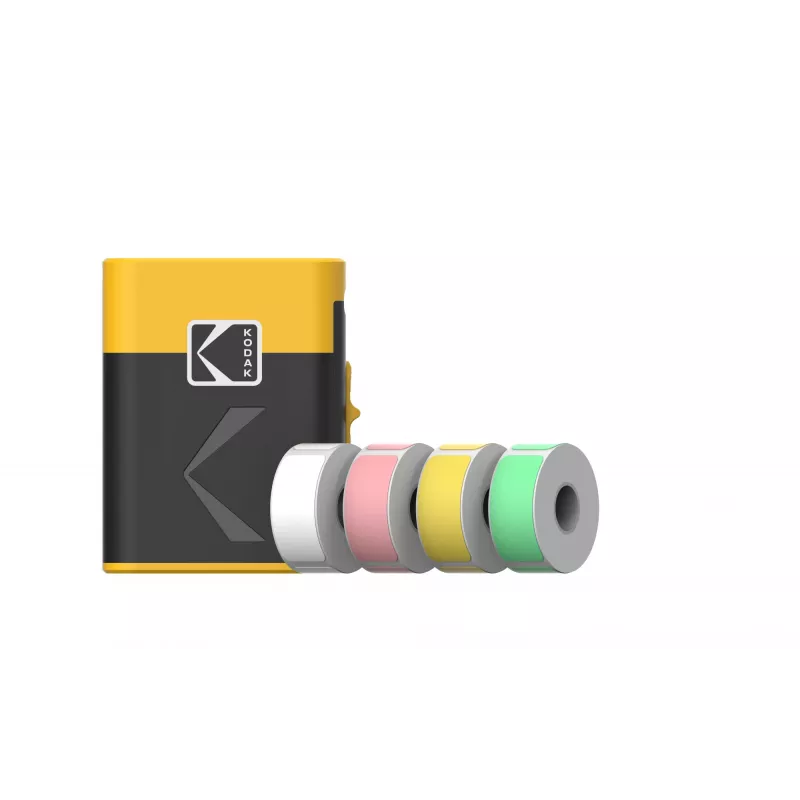Etiķešu printera kasetes komplekts Kodak M50 Label Era, dzeltenā uzpildes kasete M50Y ar 13 etiķešu ruļļiem