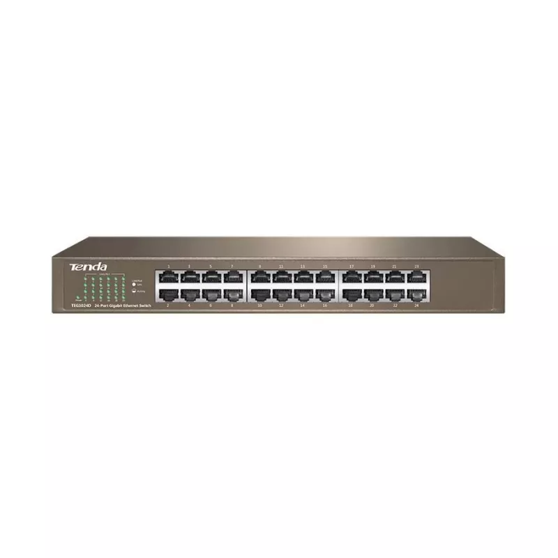 Nepārvaldāms slēdzis TENDA TEG1024D 24 portu Gigabit Ethernet, 48 Gbps, 8000 MAC tabula, zils