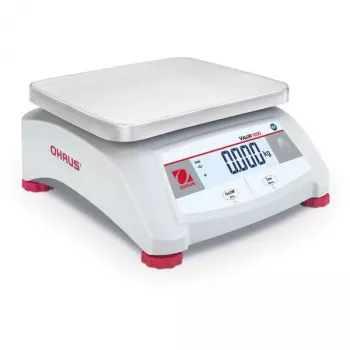 Elektroniskie portatīvie svari OHAUS Valor 1000 V12P30 EU — 30 kg ietilpība, 5 g precizitāte, nerūsējošā tērauda virsma
