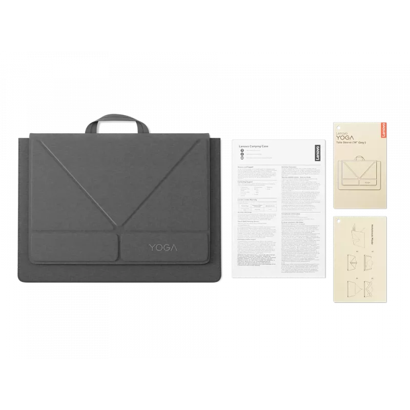 Lenovo Yoga Tote Sleeve | Piemērots līdz 14 collu izmēram | Uzmava | Pelēks