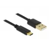 USB kabelis DeLOCK 85209 USB 2.0 3 m USB A USB C Melns