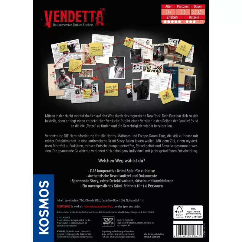 Masters of Crime: Vendetta, galda spēle