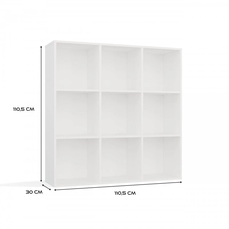 MALAX 3x3 H Balts SHELVING UNIT