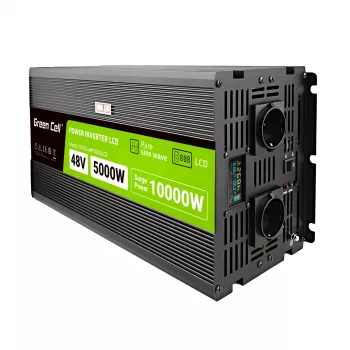 LCD pārveidotājs 48V 5000W/10000W tīrais sinusoidālais vilnis ar displeju