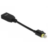 DeLOCK - DisplayPort adapteris - Mini DisplayPort (vīrišķais) ar fiksatoru uz DisplayPort (sieviešu) - DisplayPort 1.4 - 15 cm - bez halogēna, 8K atbalsts - melns (65978)