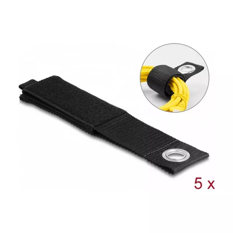 DeLOCK lieljaudas āķa–cilpas siksna 508x50mm melna 5 gab.