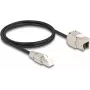 DeLOCK kabelis RJ45 lauka montāžas spraudnis uz Keystone moduli RJ45 ligzda Cat.6A 1 m