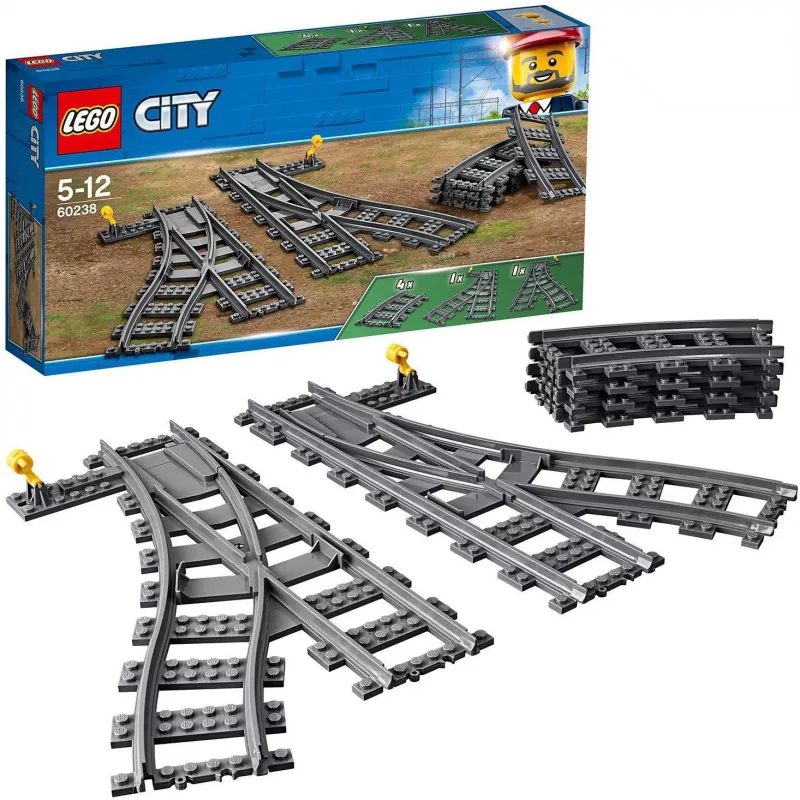Konstruktoru komplekts LEGO City 60238 – dzelzceļa pārmijas un aksesuāri rotaļu komplektiem