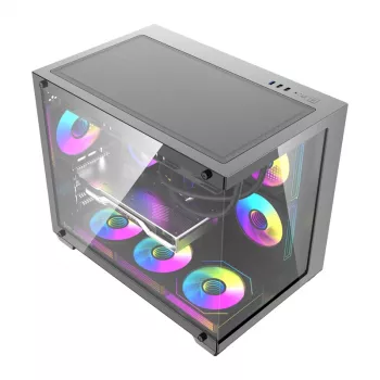 Datorkorpuss DarkFlash B275 PRO (melns) ar 6 iekļautiem dzesēšanas ventilatoriem