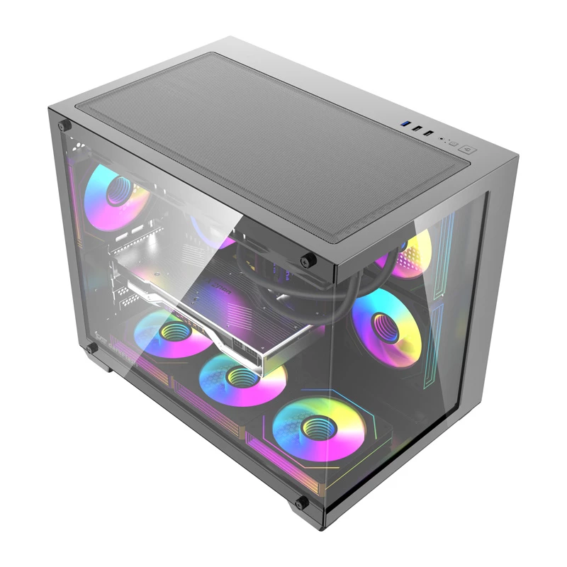 Datorkorpuss DarkFlash B275 PRO (melns) ar 6 iekļautiem dzesēšanas ventilatoriem