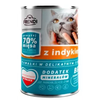 FRENDI ar tītara gabaliņiem maigā mērcē - mitrā kaķu barība - 400g