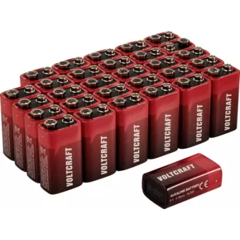 Voltcraft VC-16107990 9 V blokbaterija sārma-mangāna 550 mAh 9 30 gab. (VC-16107990)