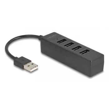 USB centrmezgls DeLOCK 64334 Type-A 480 Mbit/s Melns